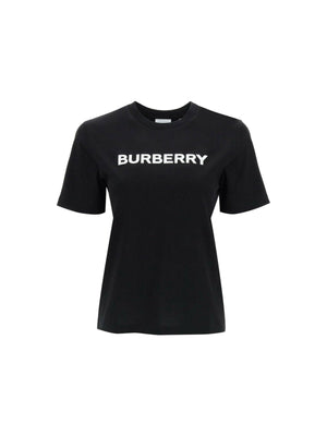 Black Margot Organic Cotton Logo Print T-Shirt BURBERRY JOHN JULIA.