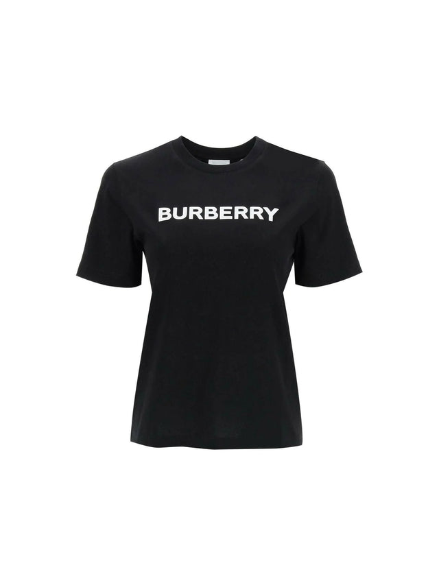 Black Margot Organic Cotton Logo Print T-Shirt BURBERRY JOHN JULIA.