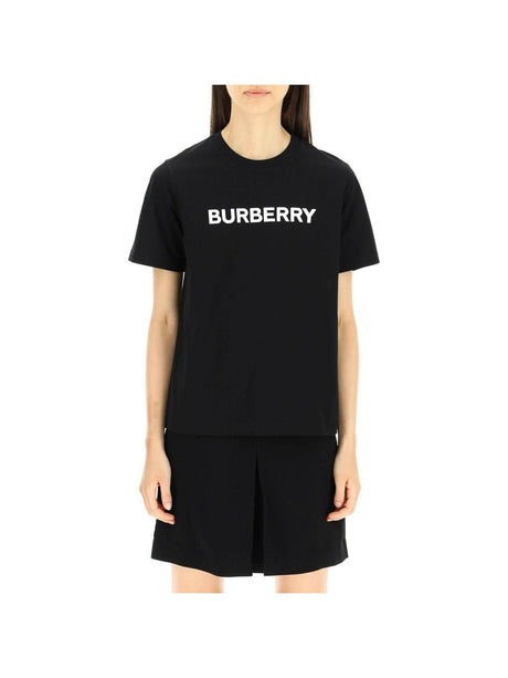 Black Margot Organic Cotton Logo Print T-Shirt BURBERRY JOHN JULIA.