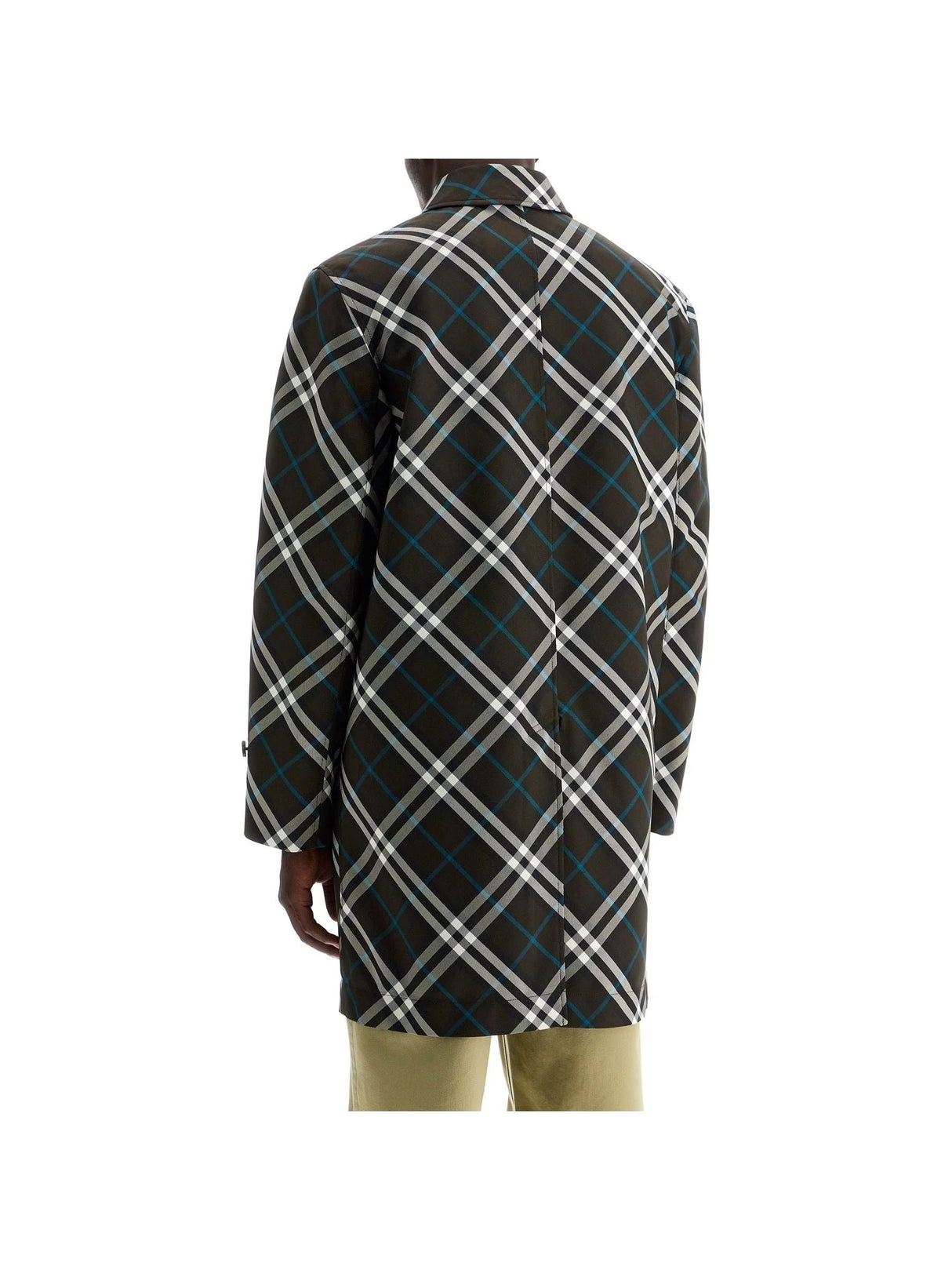 BURBERRY-Mid-length Check Car Coat -JOHN JULIA.