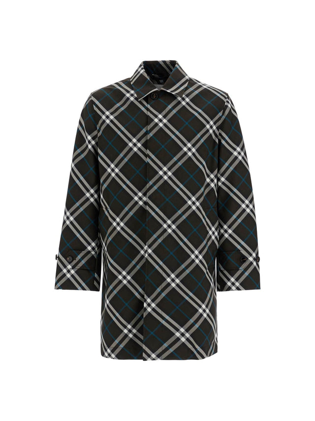 BURBERRY-Mid-length Check Car Coat -JOHN JULIA.