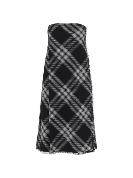 Monochrome Check Wool Kilt Dress BURBERRY JOHN JULIA.