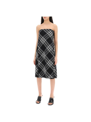 Monochrome Check Wool Kilt Dress BURBERRY JOHN JULIA.