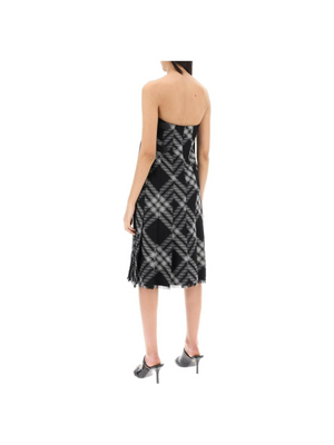 Monochrome Check Wool Kilt Dress BURBERRY JOHN JULIA.