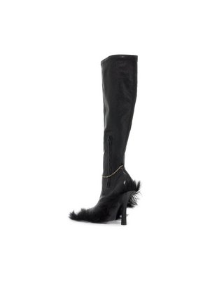 BURBERRY-Slinky Leather High Legging Boots -JOHN JULIA.