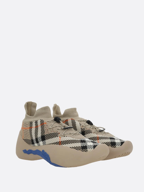 Neptune Check Knit Low-Top Sneakers-BURBERRY-JOHN JULIA