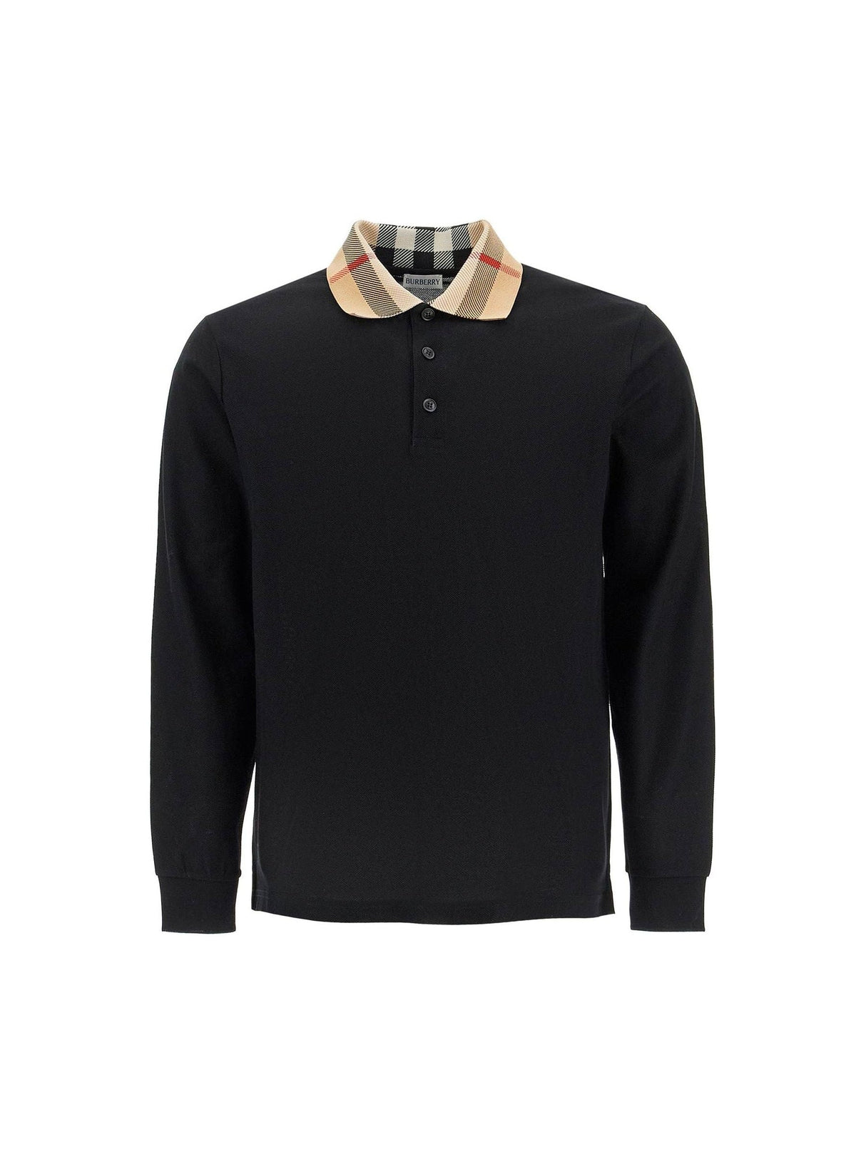 BURBERRY-Organic Cotton Long-sleeved Polo Shirt-JOHN JULIA