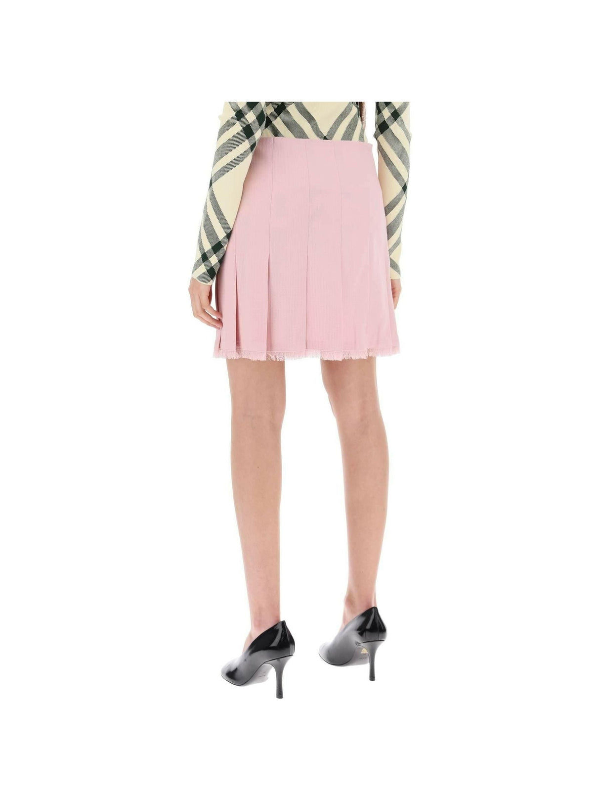 Pink Cameo Jacquard Wool Kilt BURBERRY JOHN JULIA.