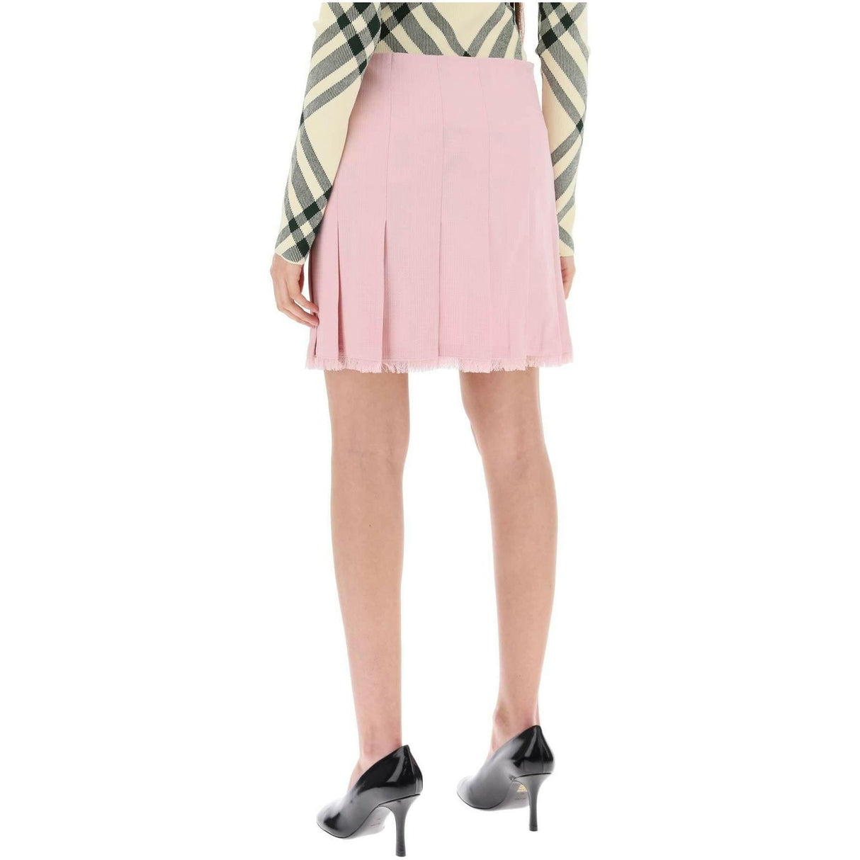 Pink Cameo Jacquard Wool Kilt BURBERRY JOHN JULIA.