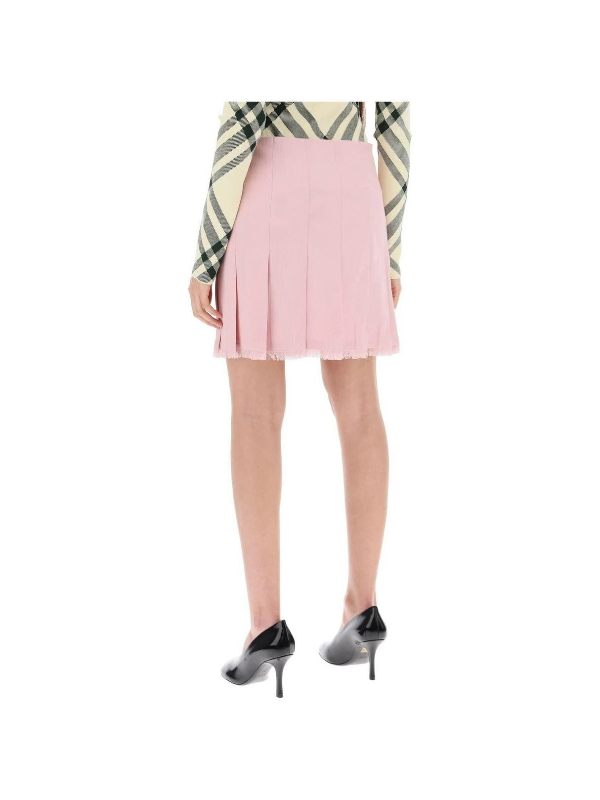 Pink Cameo Jacquard Wool Kilt BURBERRY JOHN JULIA.