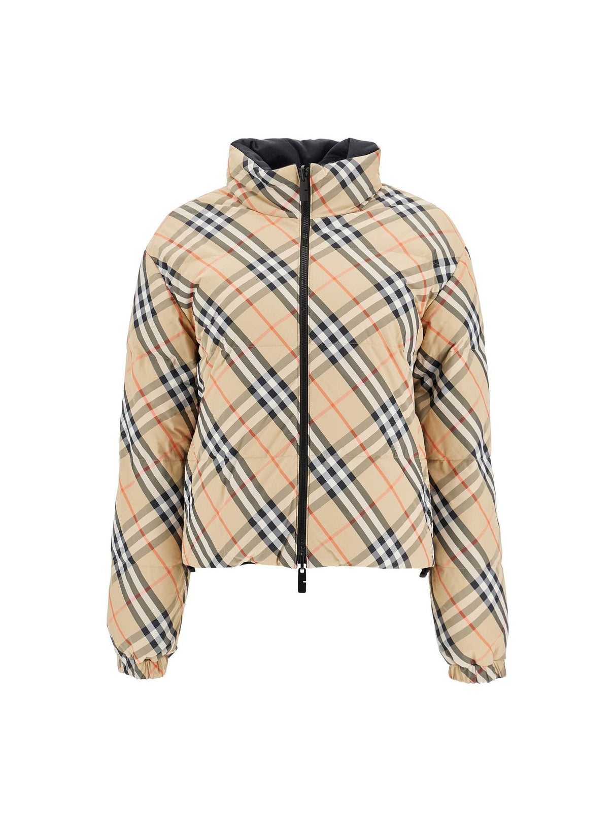 Reversible Check Nylon Puffer Jacket