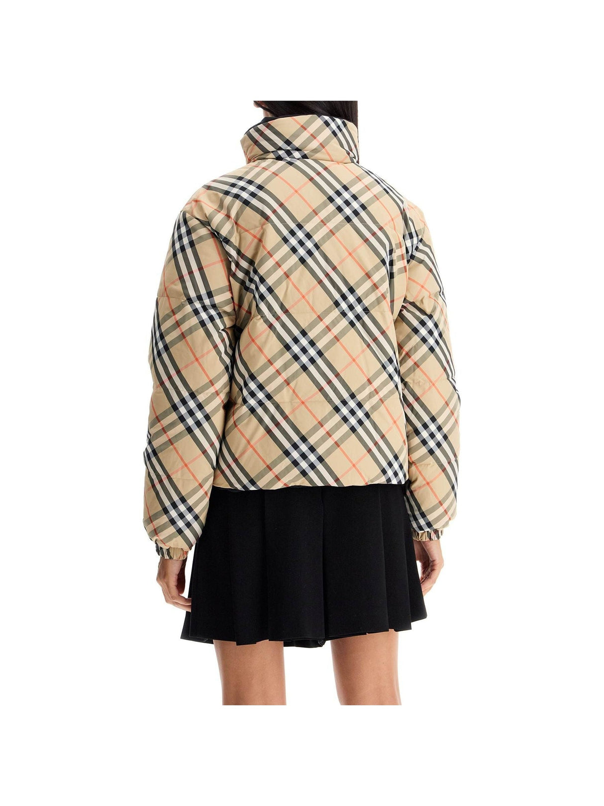 Reversible Check Nylon Puffer Jacket