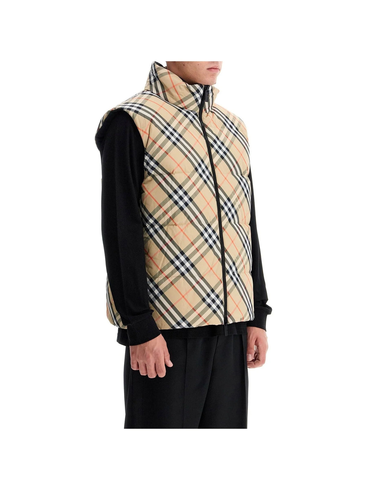 Reversible Check Sleeveless Jacket-Burberry-JOHN JULIA