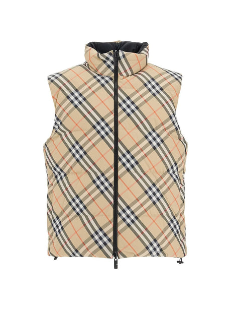 Reversible Check Sleeveless Jacket-Burberry-JOHN JULIA