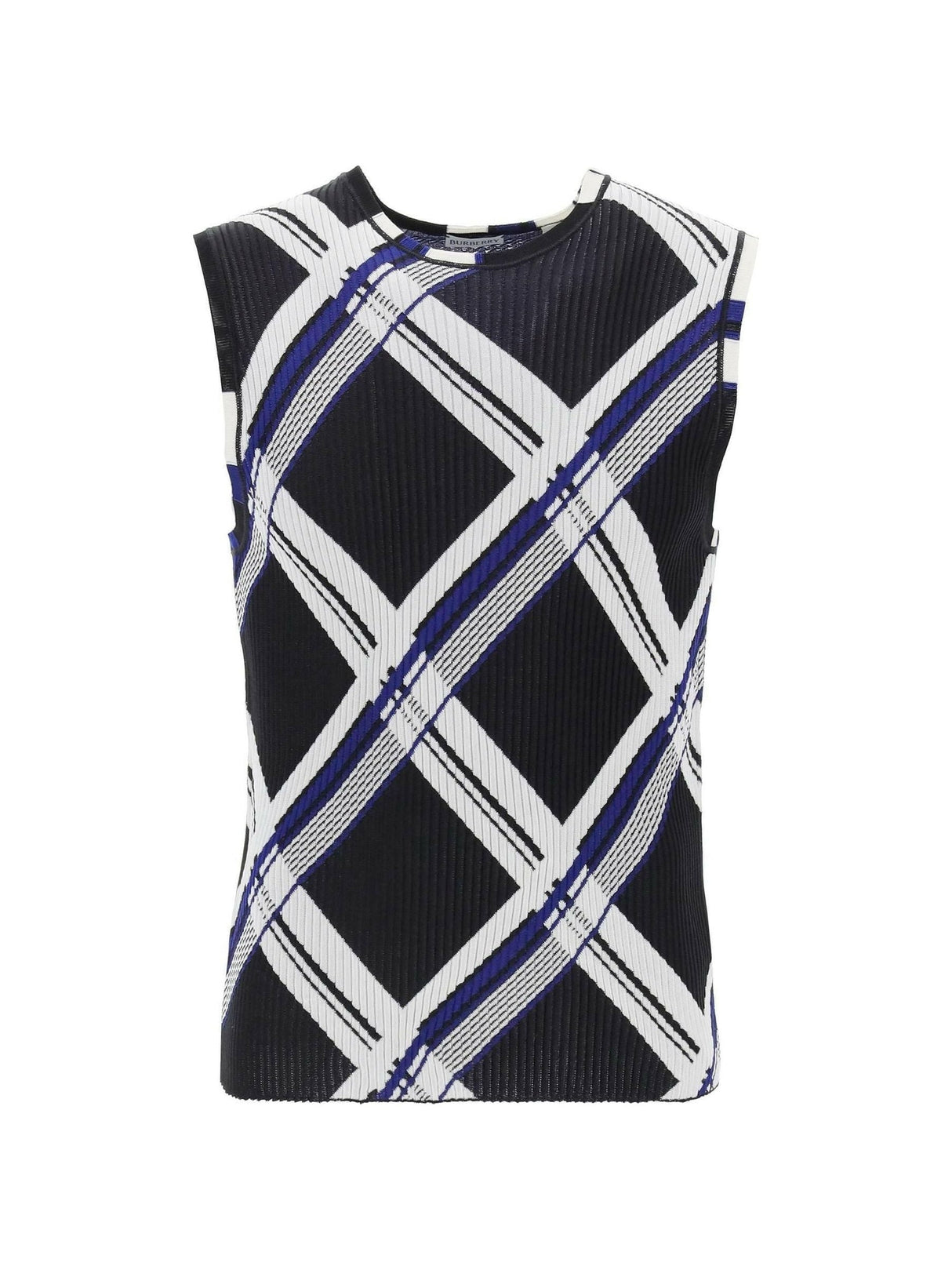 BURBERRY-Ribbed Silk Knit Sleeveless Top-JOHN JULIA