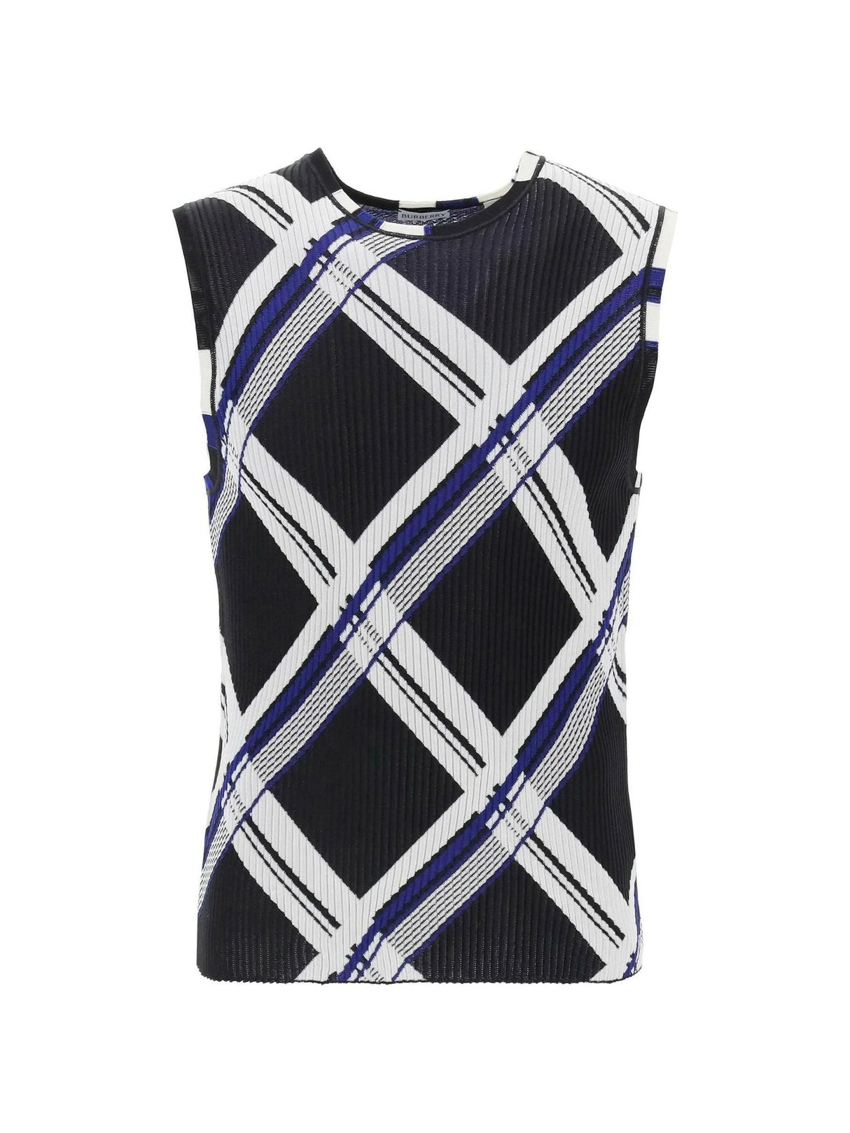 BURBERRY-Ribbed Silk Knit Sleeveless Top-JOHN JULIA