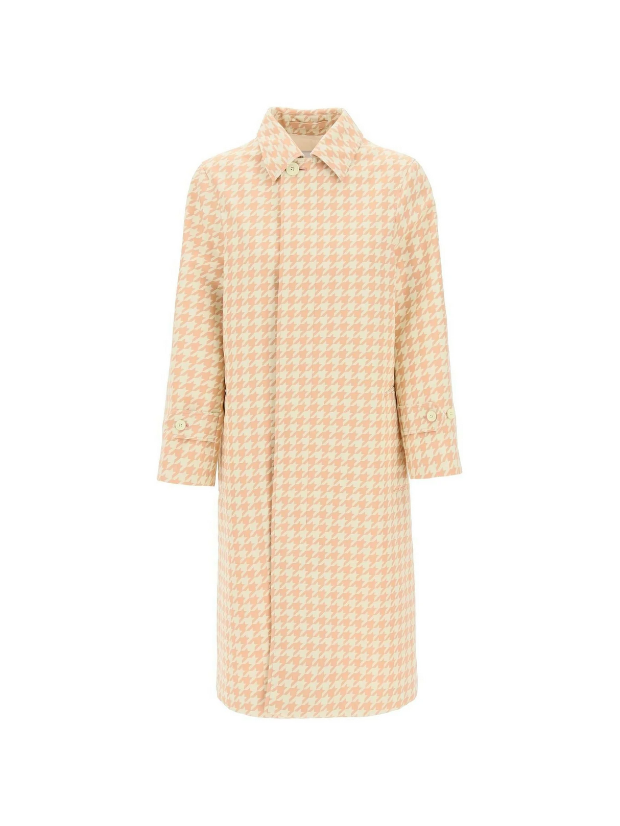 Sherbet Houndstooth Long Car Coat BURBERRY JOHN JULIA.