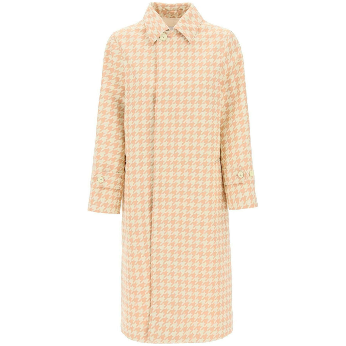 Sherbet Houndstooth Long Car Coat BURBERRY JOHN JULIA.