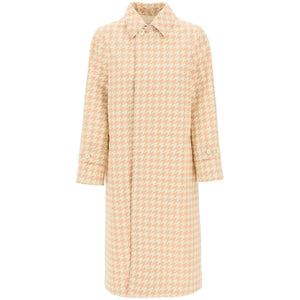 Sherbet Houndstooth Long Car Coat BURBERRY JOHN JULIA.