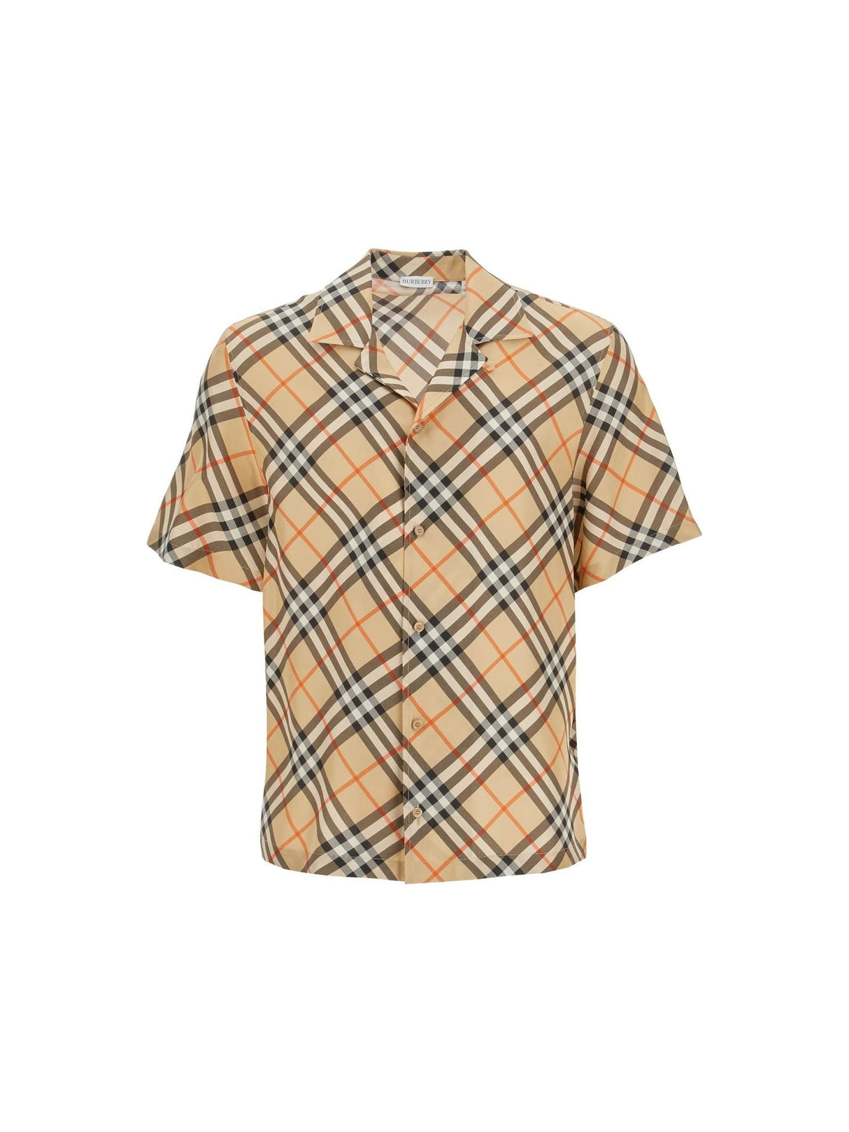 BURBERRY-Ered Silk Short Sleeved Shirt -JOHN JULIA.