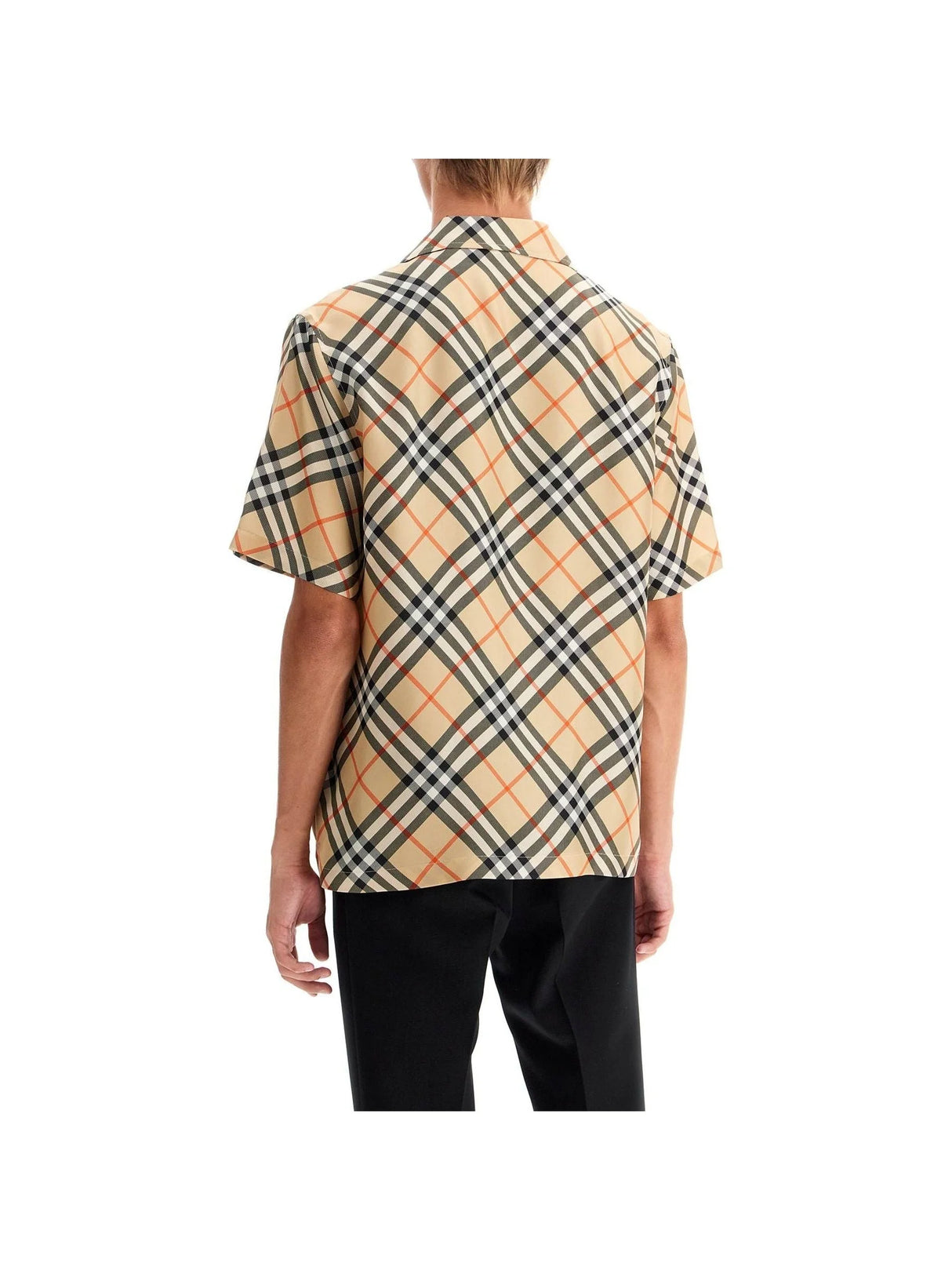 BURBERRY-Ered Silk Short Sleeved Shirt -JOHN JULIA.