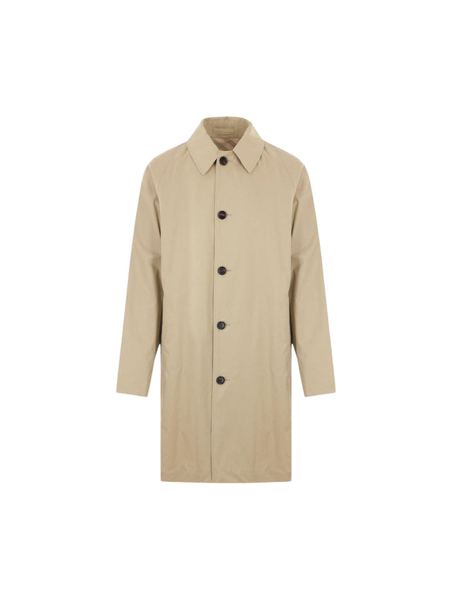 Single-breasted Gabardine Overcoat-BURBERRY-JOHN JULIA