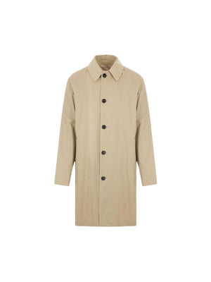 Single-breasted Gabardine Overcoat-BURBERRY-JOHN JULIA