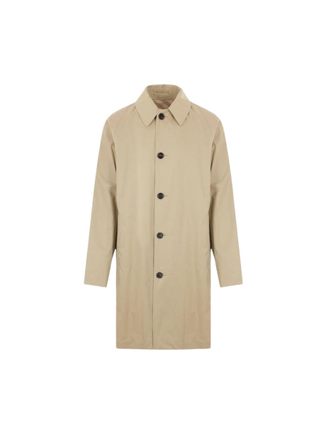 Single-breasted Gabardine Overcoat-BURBERRY-JOHN JULIA