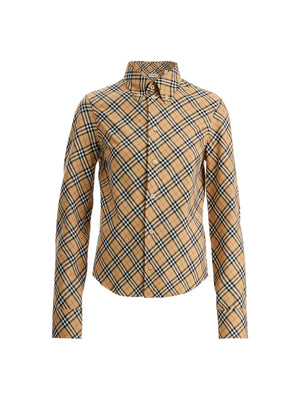 Slim Fit Check Cotton Shirt-Burberry-JOHN JULIA