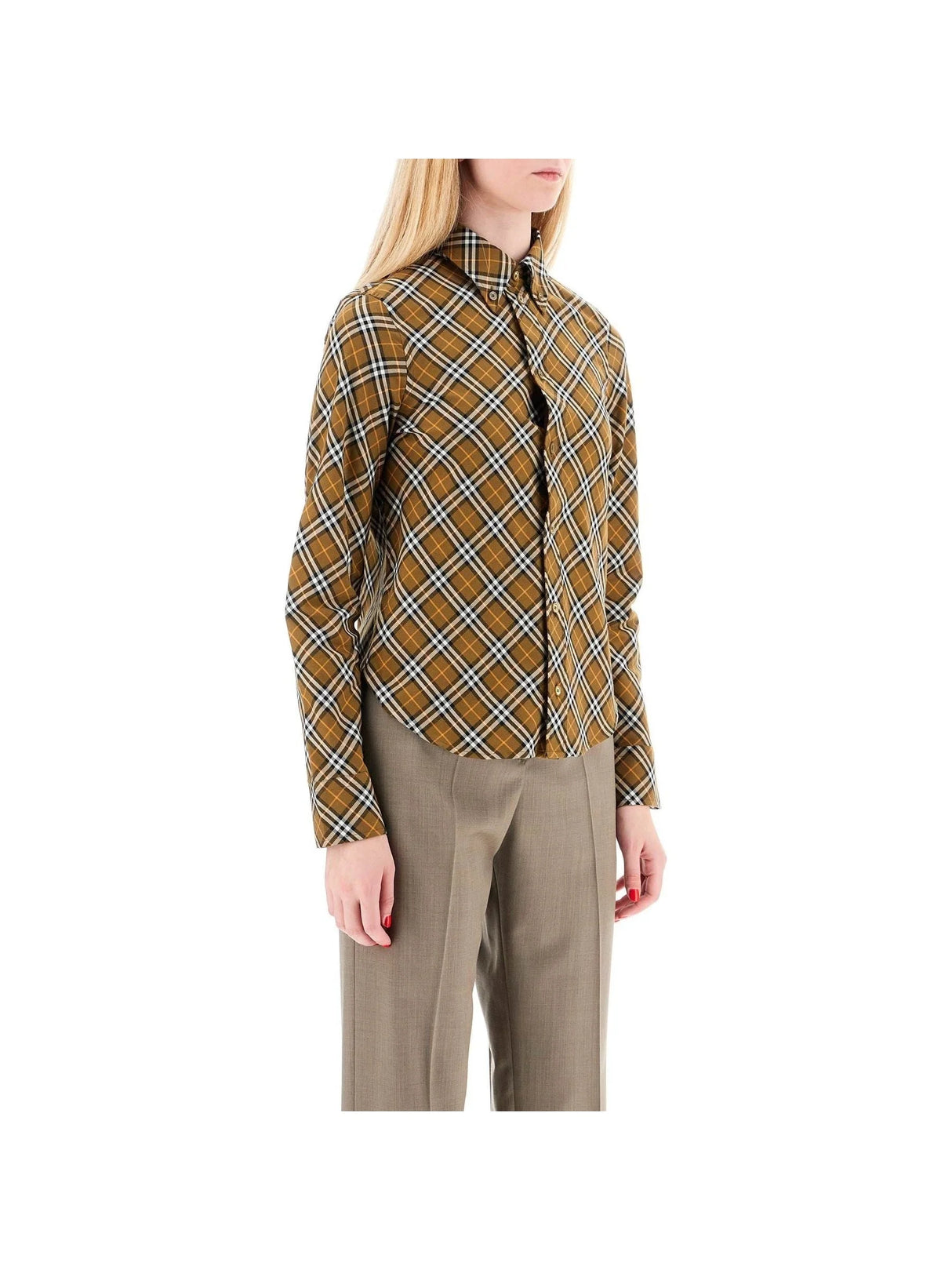 Slim Fit Check Shirt-Burberry-JOHN JULIA