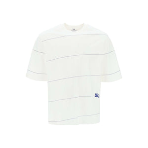 White Striped EKD Embroidery Cototn T-Shirt BURBERRY JOHN JULIA.