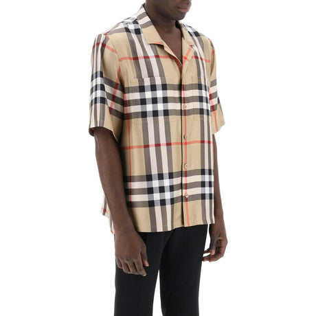 Bowling Shirt In Tartan Silk BURBERRY JOHN JULIA.