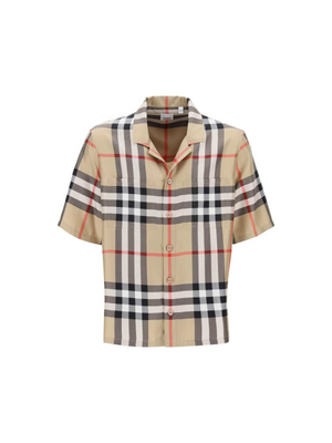 Bowling Shirt In Tartan Silk BURBERRY JOHN JULIA.