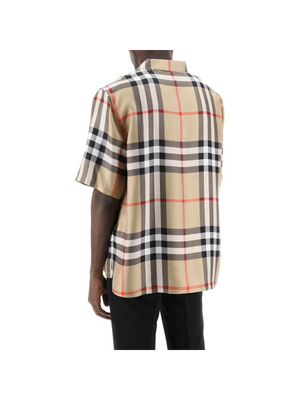 Bowling Shirt In Tartan Silk BURBERRY JOHN JULIA.