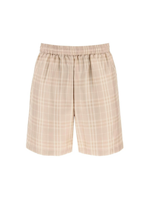 Tartan Silk Shorts BURBERRY JOHN JULIA.