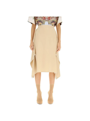 'Thea' Silk Midi Skirt.