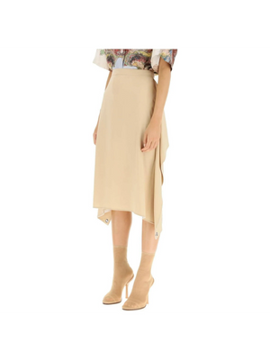 'Thea' Silk Midi Skirt.