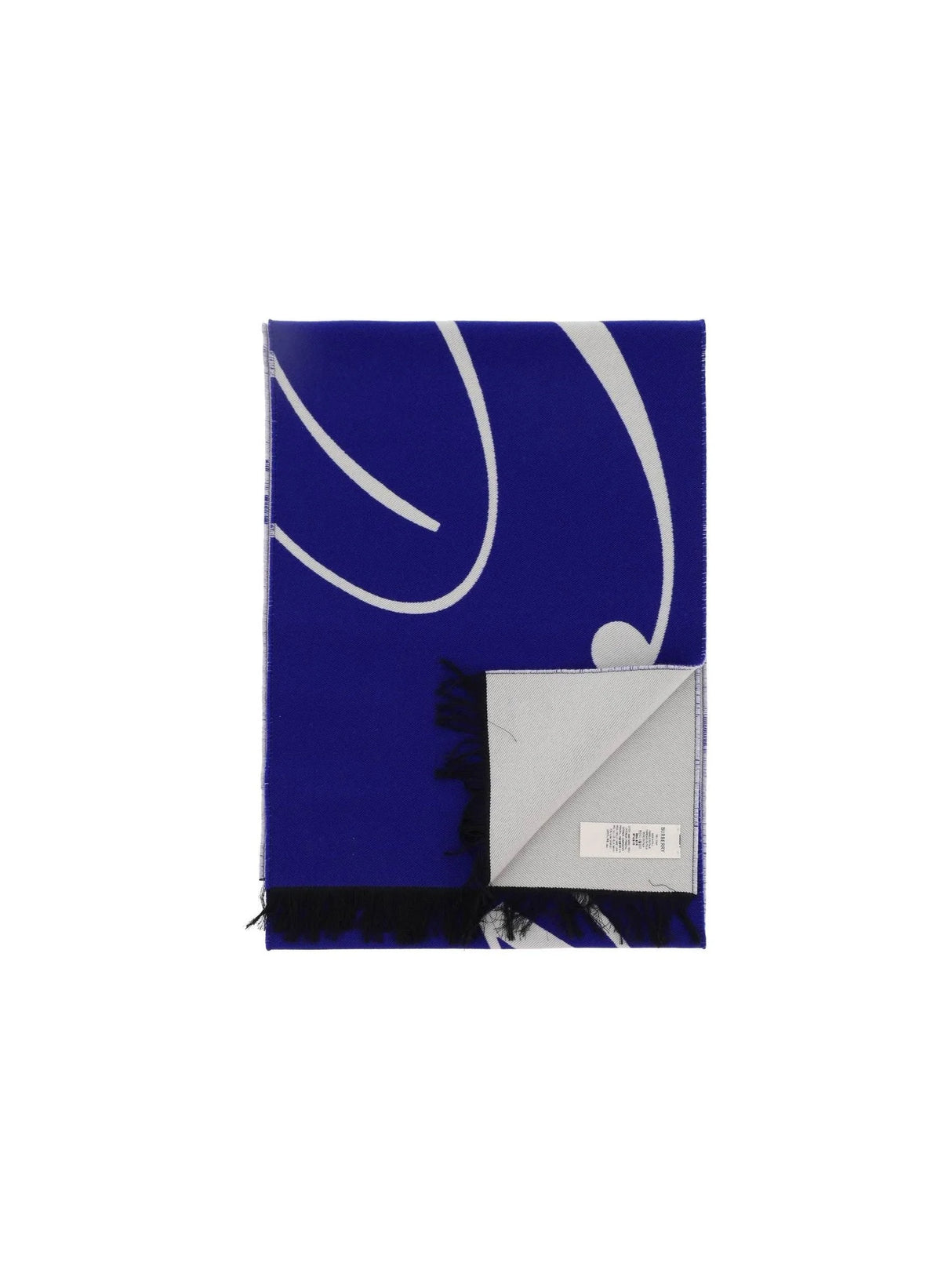 BURBERRY-Wool And Silk Logo Scarf-JOHN JULIA