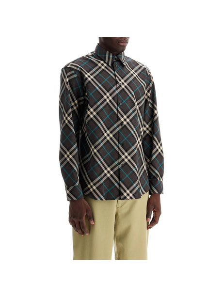 Check Pattern Wool Shirt-Burberry-JOHN JULIA