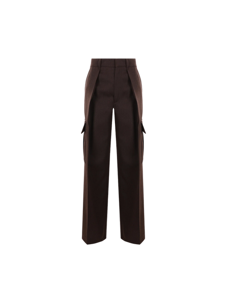 Wool Cargo Trousers-BURBERRY-JOHN JULIA