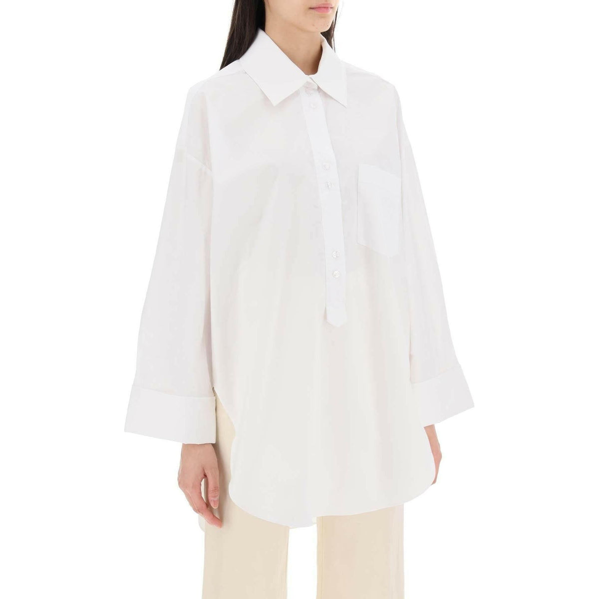 BY MALENE BIRGER - Maye Pure White Organic Cotton Tunic Shirt - JOHN JULIA