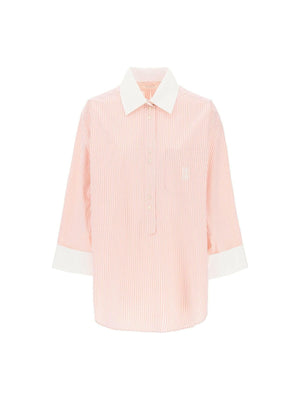 Pink Maye Organic Cotton Tunic Shirt in Skinny Stripe Diva BY MALENE BIRGER JOHN JULIA.