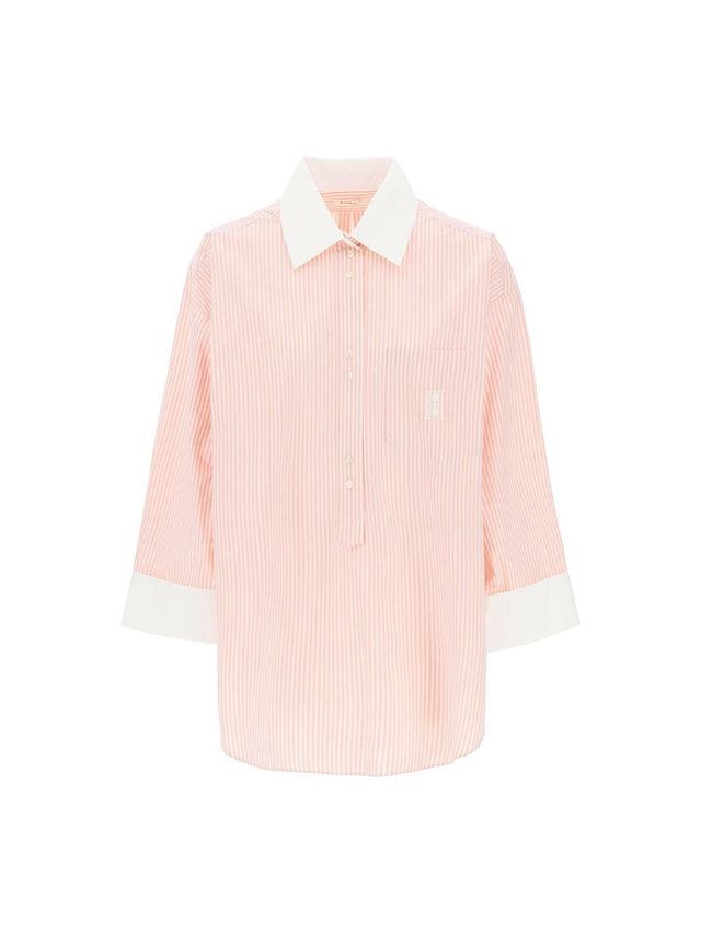 Pink Maye Organic Cotton Tunic Shirt in Skinny Stripe Diva BY MALENE BIRGER JOHN JULIA.