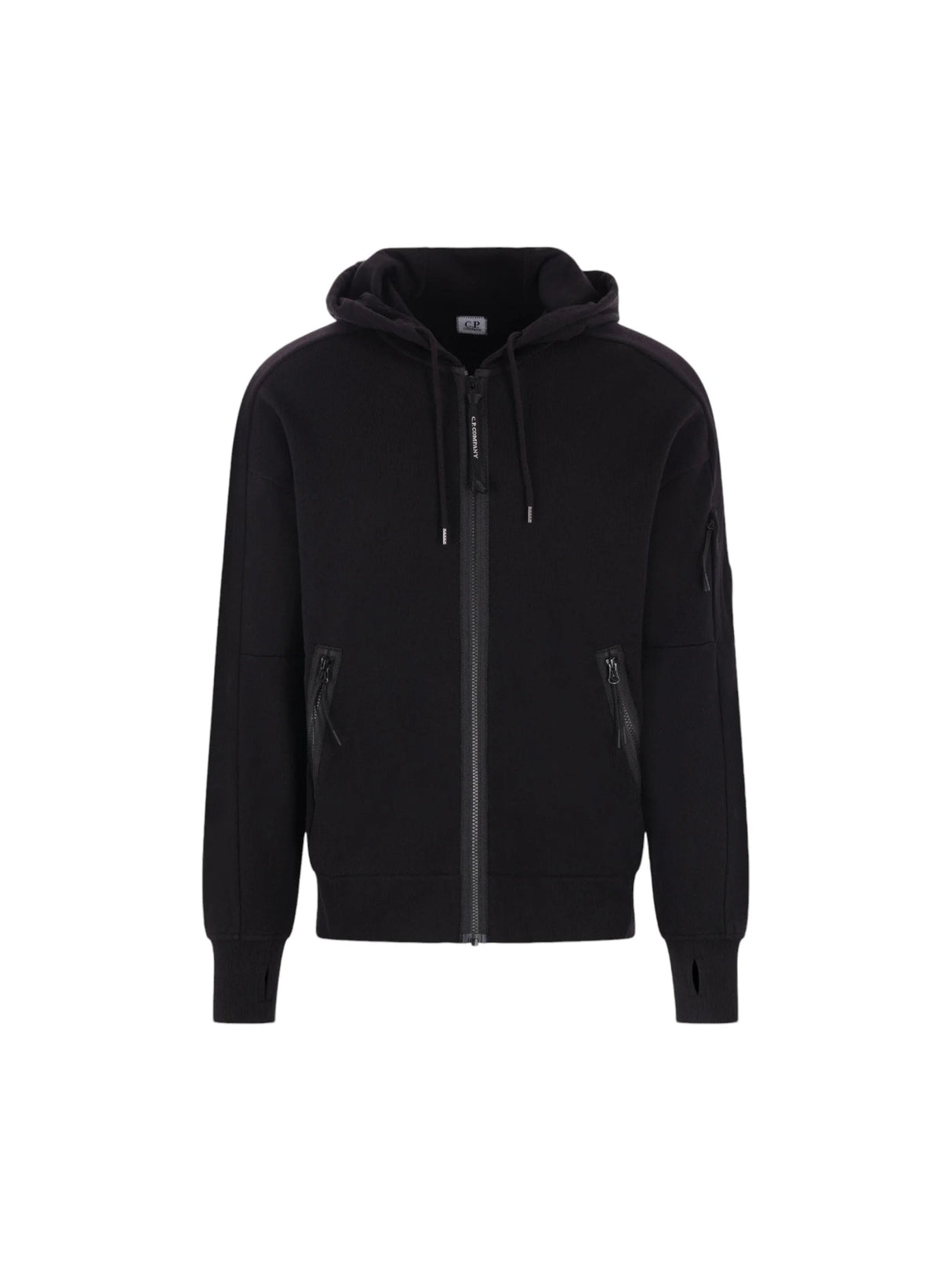 Cotton Fleece Full-zip Hoodie-C.P. COMPANY-JOHN JULIA