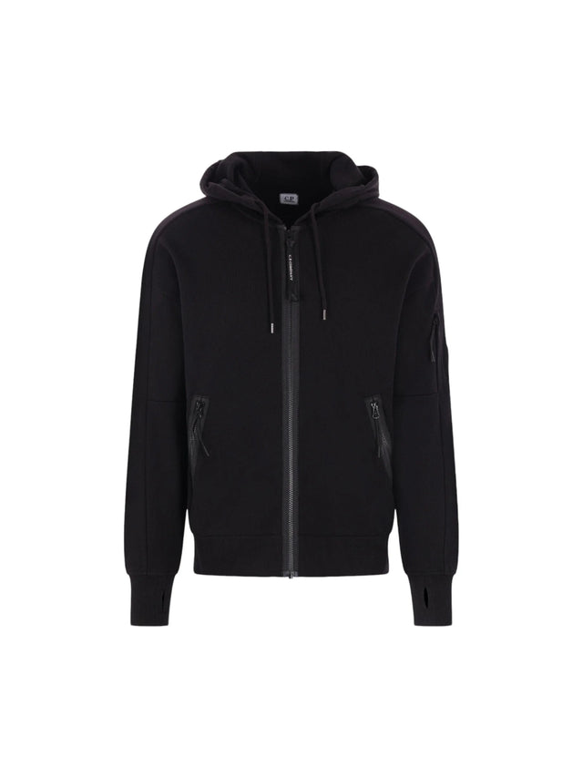 Cotton Fleece Full-zip Hoodie-C.P. COMPANY-JOHN JULIA