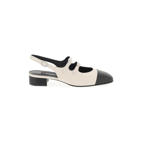 Beige and Black Abricot Mary Jane Slingback Pumps CAREL JOHN JULIA.