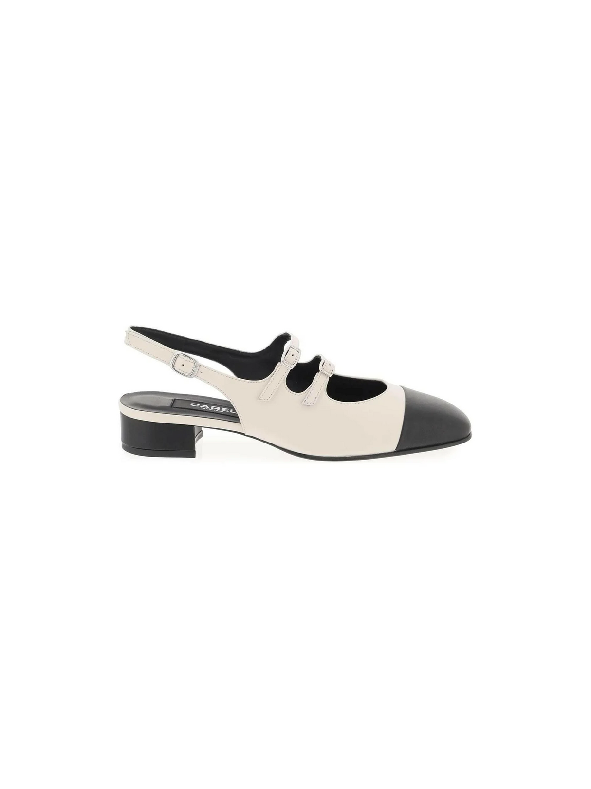 Beige and Black Abricot Mary Jane Slingback Pumps CAREL JOHN JULIA.