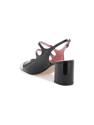 Black and Ivory Toe Papaya Patent Leather Slingback Pumps CAREL JOHN JULIA.