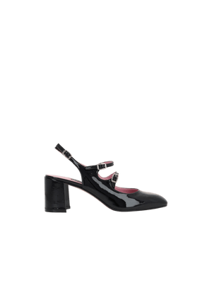 Banana Patent Leather Mary-Jane Slingbacks-CAREL-JOHN JULIA