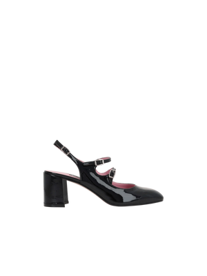 Banana Patent Leather Mary-Jane Slingbacks-CAREL-JOHN JULIA